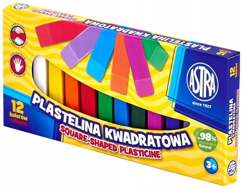 Plastelina kwadratowa dla dzieci 12 kolorów