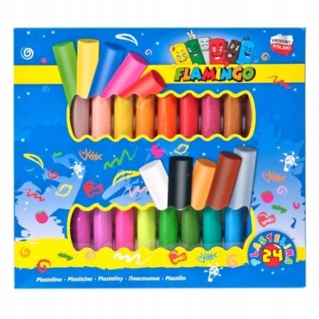 Plastelina dla dzieci 24 kolory Flamingo