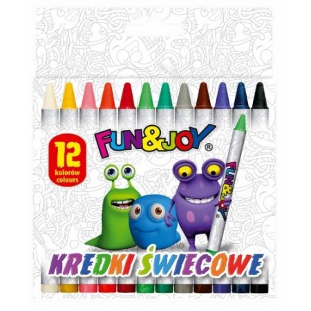 Kredki woskowe świecowe 12 kolorów Fun&Joy
