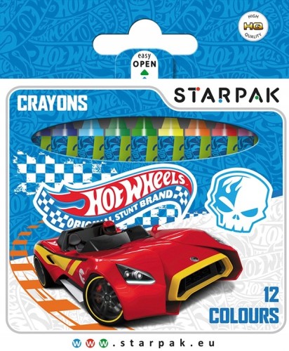 Kredki woskowe świecowe Hot Wheels 12 kolorów