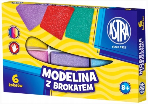 Modelina z brokatem 6 kolorów