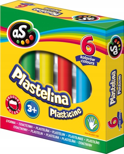 Plastelina okrągła szkolna 6 kolorów