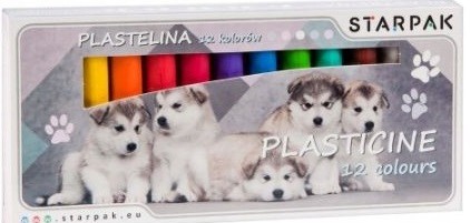 Plastelina szkolna dla dzieci 12 kolorów