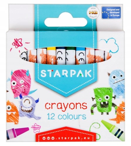 Kredki świecowe szkolne 12 kolorów