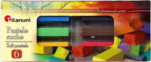 Kredki pastelowe suche dla dzieci 6 kolorów