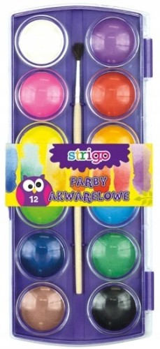 Farby szkolne akwarelowe wodne 12 kolorów