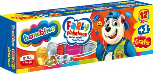 Farby plakatowe bambino szkolne 13 kolorów