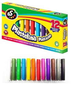 Plastelina szkolna okrągła 12 kolorów
