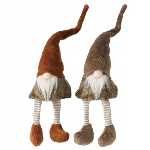Skrzat świąteczny ozdobny gnom brązowy 65 cm