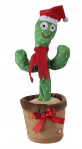 Kaktus świąteczny figurka grająca 35 cm