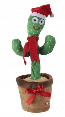 Kaktus świąteczny figurka grająca 35 cm