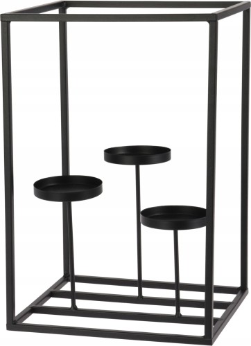 Świecznik na świece metalowy czarny 36 cm