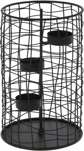 Świecznik ażurowy metalowy czarny 21 cm