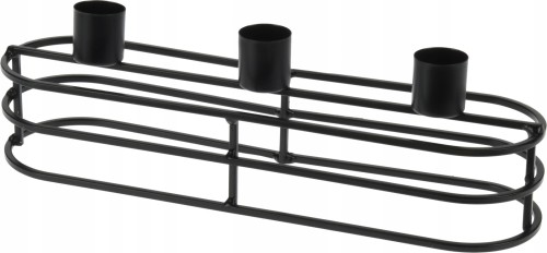 Świecznik czarny metalowy ozdobny 29 cm