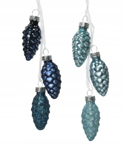 Bombki choinkowe  świąteczne ozdobne szyszki 3 szt. 6 cm