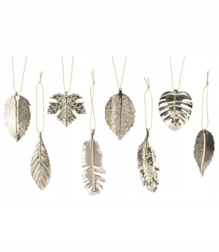 Zawieszka świąteczna na choinkę liść żelazny 8 cm