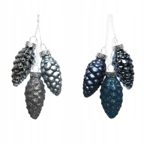 Bombki choinkowe świąteczne ozdobne szyszki 3 szt. 6 cm