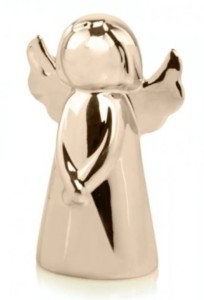 Figurka świąteczna ceramiczna złota anioł 15 cm