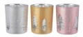Świecznik świąteczny na tealight szklany 8,5 cm
