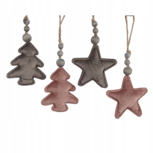 Zawieszka świąteczna na choinkę welurowa mix 