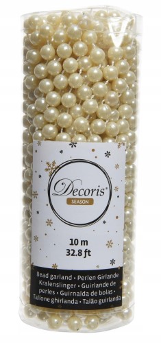 Koraliki na choinkę łańcuch beżowy 10 m