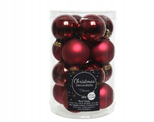 Bombki choinkowe bordowe zestaw 16 szt 3,5 cm
