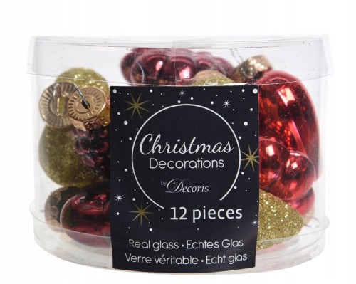 Bombki choinkowe świąteczne zestaw 12 szt. 4,5 cm