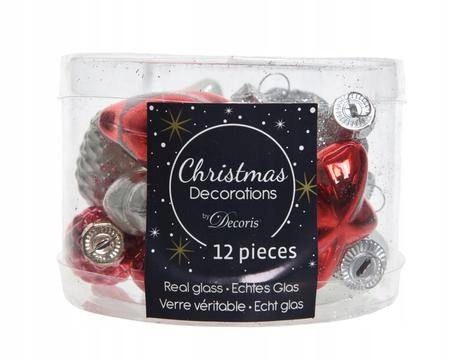 Bombki choinkowe nietłukące mix 12 szt. 4,5 cm