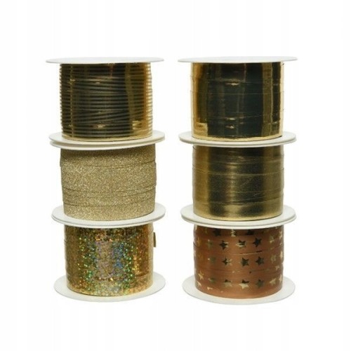  Wstążka ozdobna na prezenty odcienie złotego 2,7m 1 szt