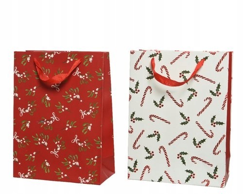  Torebka na prezenty papierowa świąteczny wzór 48 cm
