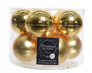 Bombki choinkowe złote szklane zestaw 10 szt. 6 cm