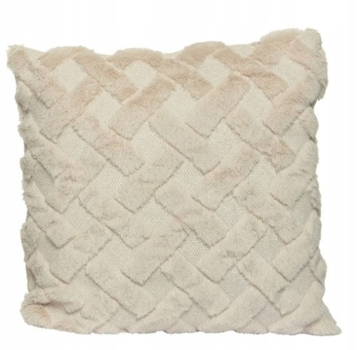 Poduszka dekoracyjna miękka odcienie beżu 43x43 cm