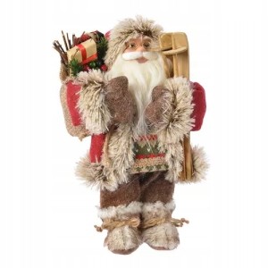 Figurka świąteczna Święty Mikołaj 60 cm odcienie brązu