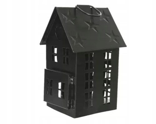 Latarnia świąteczna metalowa czarna 18 cm