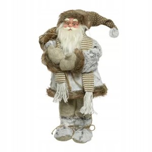 Figurka świąteczna Święty Mikołaj 45 cm odcienie brązu