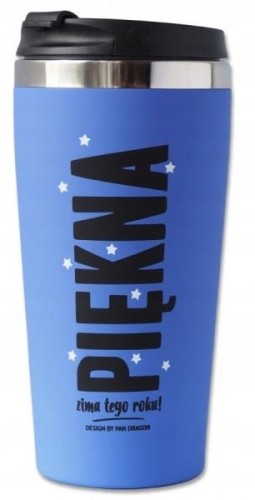 Kubek termiczny na napoje z napisem piękna 450 ml