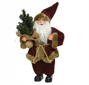 Święty Mikołaj figurka świąteczna bordowa 60 cm