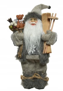 Święty Mikołaj figurka świąteczna szara 45 cm