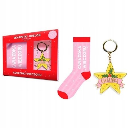Skarpety świąteczne damskie + brelok na prezent