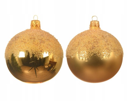 Bombka na choinkę świąteczna złota 8 cm