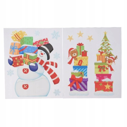 Naklejki świąteczne okienne z brokatem 34,5 cm