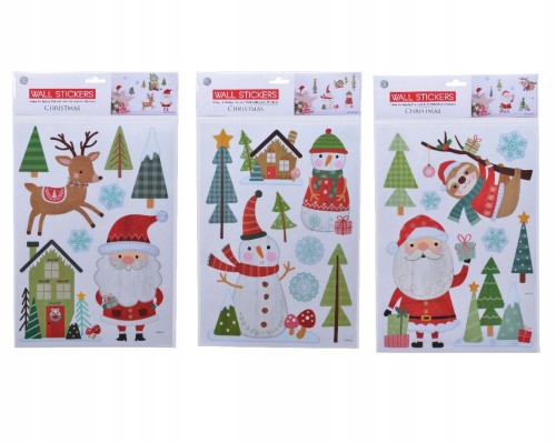 Naklejki świąteczne okienne kolorowe 35 cm