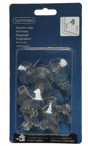Haczyki z przyssawką do wieszania lampek 12 szt.