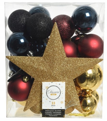 Zestaw bombek choinkowych ze szpicem 33 szt.