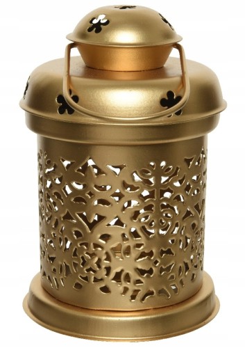 Latarnia świąteczna dekoracyjna złota 14,5 cm