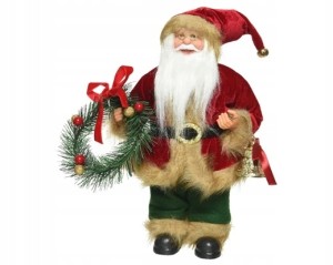 Święty Mikołaj figurka świąteczna czerwona 30 cm