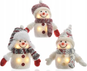 Figurka świąteczna LED bałwan 15 cm