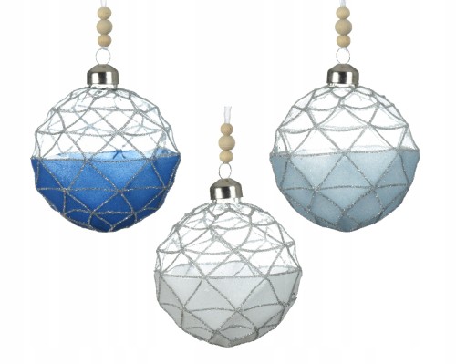 Bombka choinkowa zdobiona szklana 8 cm