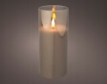 Świeczka w szkle LED ozdobna szara 17,5 cm