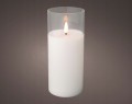 Świeczka w szkle LED ozdobna biała 15 cm